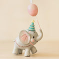 Load image into Gallery viewer, Baby’s First Christmas Elephant Ornament | Pink Balloon Christmas Keepsake | Personalized 3D Decor