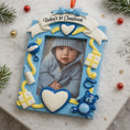 Load image into Gallery viewer, Personalized Baby's First Christmas Photo Frame Ornament