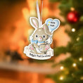 Load image into Gallery viewer, Baby Bunny Boy First Christmas Ornament | Personalized Animal Keepsake | Raised 3D Details