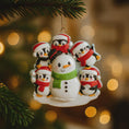 Load image into Gallery viewer, Family of 5 Christmas Ornament | Personalized Snow Family Decor | Custom Names Year Holiday Keepsake