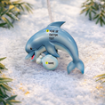 Load image into Gallery viewer, Personalized dolphin Christmas ornament with custom name and year, cute ocean themed holiday tree decoration