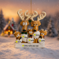 Load image into Gallery viewer, Family of 5 Reindeer Christmas Ornament | Personalized Snow Family Decor | Custom Names Year Holiday Keepsake