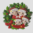 Load image into Gallery viewer, Personalized Family of 4 Christmas Wreath Ornament | Custom Name Xmas Gift