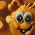 Load image into Gallery viewer, Close-up of a toy lion with large eyes and a blurred background