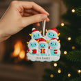 Load image into Gallery viewer, Family of 5 Yeti Ornament | Winter Name Keepsake | Handwritten Family Piece | Holiday Tree Accent