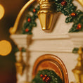 Load image into Gallery viewer, Decorative Christmas ornament with a fireplace and wreath design.