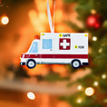 Load image into Gallery viewer, Personalized Ambulance Ornament | EMS Ornament with Name and Year | Paramedic Gift | Raised 3D Details