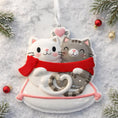 Load image into Gallery viewer, Personalized Cat Couple Ornament | Valentine Couple Gift for Kitty Lovers | 3D Front