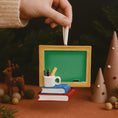 Load image into Gallery viewer, Personalized Teacher Apple Ornament | Custom Name and Year Christmas Gift | Teacher Appreciation Holiday Keepsake