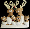Load image into Gallery viewer, Family of 6 Reindeer Ornament | Personalized Christmas Gift | Custom Names Holiday Decor | Winter Keepsake