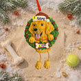 Load image into Gallery viewer, Golden Retriever Wreath Decor | Personalized Dog Name and Year | Christmas Pet Keepsake | Retriever Gift