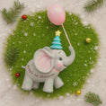 Load image into Gallery viewer, Baby’s First Christmas Elephant Ornament | Pink Balloon Christmas Keepsake | Personalized 3D Decor