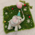 Load image into Gallery viewer, Baby’s First Christmas Elephant Ornament | Pink Balloon Christmas Keepsake | Personalized 3D Decor