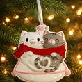 Load image into Gallery viewer, Personalized Cat Couple Ornament | Valentine Couple Gift for Kitty Lovers | 3D Front