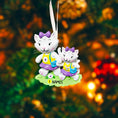 Load image into Gallery viewer, Personalized mother and daughter cat Christmas ornament with 2 names custom holiday decor