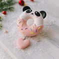 Load image into Gallery viewer, Personalized panda donut Christmas ornament with custom name and year, cute animal holiday tree decoration