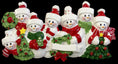 Load image into Gallery viewer, Snowman Family of 7 Christmas Ornament | Personalized Names and Year | Winter Tree Decor Keepsake