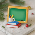 Load image into Gallery viewer, Personalized Teacher Apple Ornament | Custom Name and Year Christmas Gift | Teacher Appreciation Holiday Keepsake