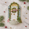 Load image into Gallery viewer, Decorative door hanger with Christmas wreath design on a marble surface.