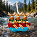 Load image into Gallery viewer, Personalized Family of 3 Moose Canoe Ornament