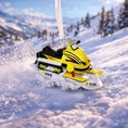 Load image into Gallery viewer, Yellow snowmobile ornament with '2 Year' text on a snowy background