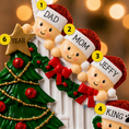 Load image into Gallery viewer, Personalized Family of 4 Christmas Ornament | Staircase Scene