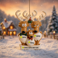 Load image into Gallery viewer, Family of 3 Reindeer Ornament | Personalized Christmas Gift | Custom Names Holiday Decor | Winter Keepsake