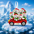 Load image into Gallery viewer, Decorative ornament with polar bears in a car on icebergs