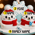 Load image into Gallery viewer, Personalized Seal Couple Ornament | Custom Names and Year | Romantic Holiday Keepsake | 3D Raised Details