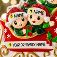 Load image into Gallery viewer, Personalized Family of 4 Sleigh Ornament | Custom Names & Year