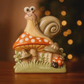 Load image into Gallery viewer, Personalized Snail & Mushroom Ornament | Custom Name Woodland Keepsake
