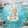 Load image into Gallery viewer, Baby Bunny Boy First Christmas Ornament | Personalized Animal Keepsake | Raised 3D Details