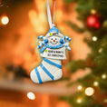 Load image into Gallery viewer, Personalized Christmas ornament with text on a festive background