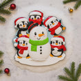 Load image into Gallery viewer, Family of 5 Christmas Ornament | Personalized Snow Family Decor | Custom Names Year Holiday Keepsake