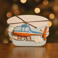 Load image into Gallery viewer, Decorative wall clock with a helicopter design on a blurred background