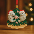 Load image into Gallery viewer, Personalized Manatee Family Couple Ornament | Coastal Christmas Keepsake | Raised 3D Ornament