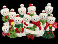 Load image into Gallery viewer, Snowman Family of 11 Christmas Ornament | Personalized Names and Year | Winter Tree Decor Keepsake