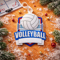 Load image into Gallery viewer, Personalized volleyball ornament featuring a detailed volleyball design with a customizable name and year. Perfect for volleyball players, coaches, teams, or sports lovers, this ornament celebrates dedication, teamwork, and memorable seasons. A great keepsake for athletes, end of season gifts, or holiday decor, adding a sporty and personal touch to any Christmas tree or winter display.