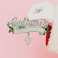 Load image into Gallery viewer, Decorative 'Godfather' sign with a cross charm on a pink background