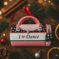 Load image into Gallery viewer, Decorative bag ornament with 'I ❤️ Dance' text on a festive background