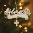 Load image into Gallery viewer, Decorative ornament for Godmother with customizable name and year, hanging on a Christmas tree.