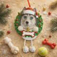Load image into Gallery viewer, Purebred Siberian Husky Wreath | Personalized Name and Year | Custom Pet Keepsake | Dog Lover Decor