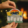 Load image into Gallery viewer, Personalized Family of 5 Camping Ornament | Sunset Lake, Handwritten Names