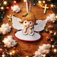 Load image into Gallery viewer, Personalized Lost Daughter Memorial Ornament | Guardian Angel Christmas Keepsake | Raised 3D Ornament