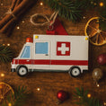 Load image into Gallery viewer, Personalized Ambulance Ornament | EMS Ornament with Name and Year | Paramedic Gift | Raised 3D Details