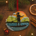Load image into Gallery viewer, Stand Up Paddleboard Ornament for Women | Custom SUP Christmas Gift | Paddleboarding Outdoor Water Sport