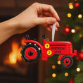 Load image into Gallery viewer, Red Tractor Personalized Ornament | Farmer Raised 3D Christmas Ornament