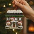 Load image into Gallery viewer, Christmas ornament of a house with three children on a tree