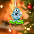 Load image into Gallery viewer, Personalized Blue Monster Christmas Ornament | Custom Name & Year