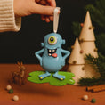 Load image into Gallery viewer, Personalized Blue Monster Christmas Ornament | Custom Name & Year